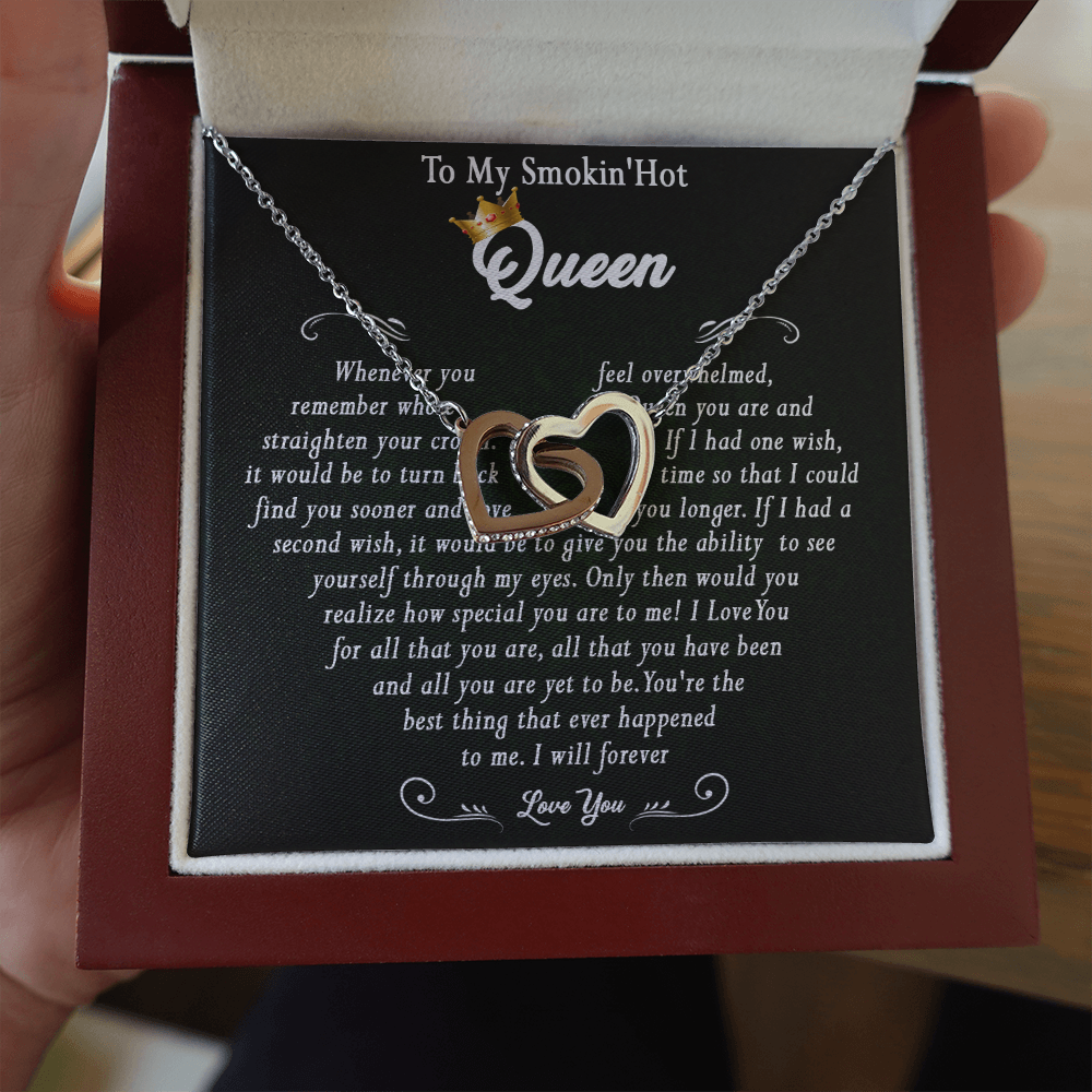 N369D To My Smokin Hot Queen Crown Necklace Gift For Wife Soulmate Valentines Day Gift