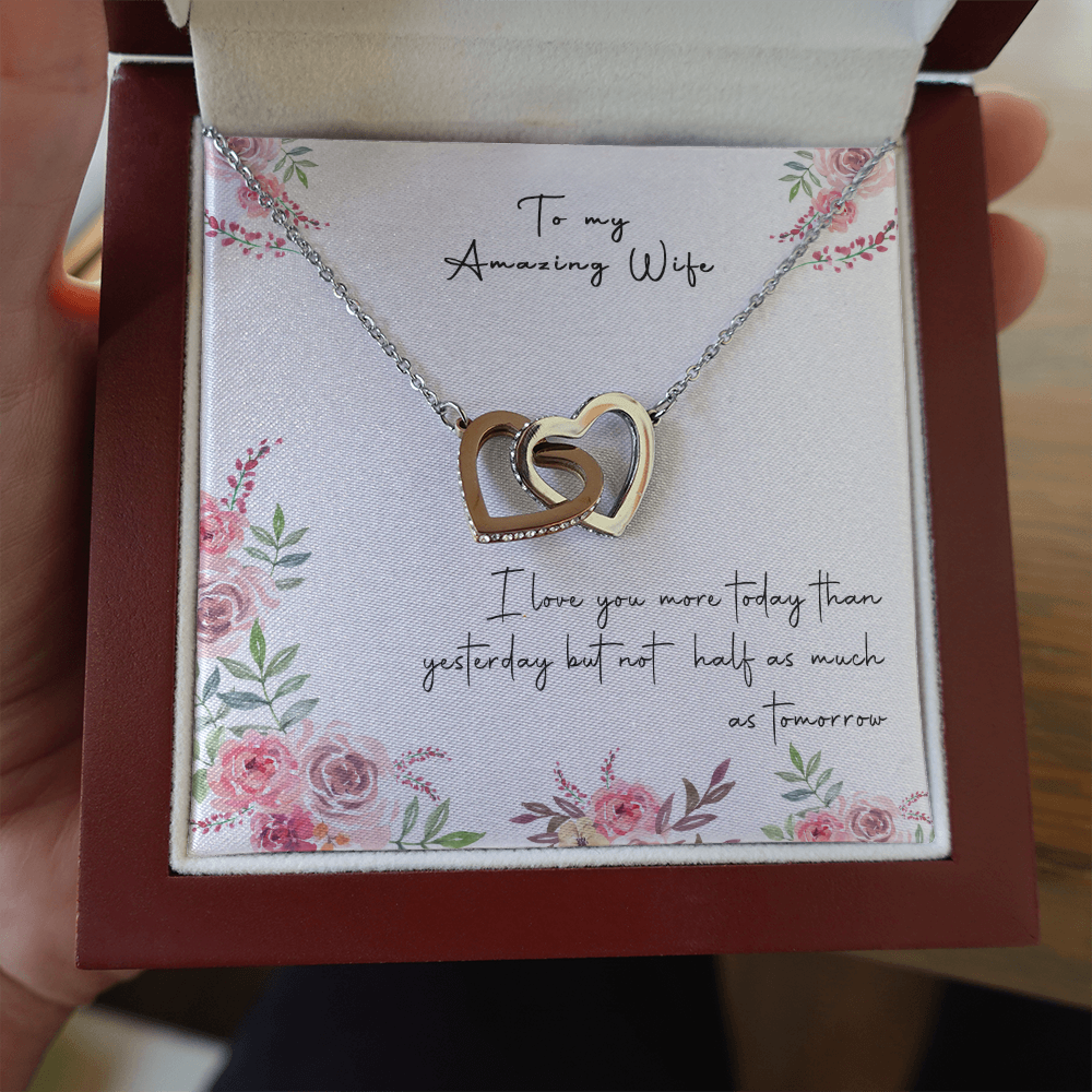 166D Necklace Gift To My Amazing Wife, Valentine Gift for Her, I LOVE YOU Forever