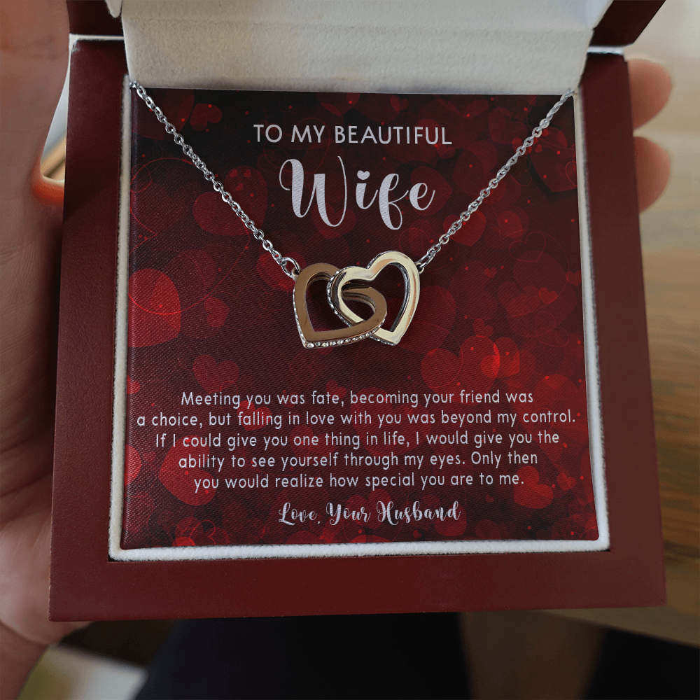 253D Necklace To My Beautiful Wife, Gift for Her From Husband, Couple In Love Gift