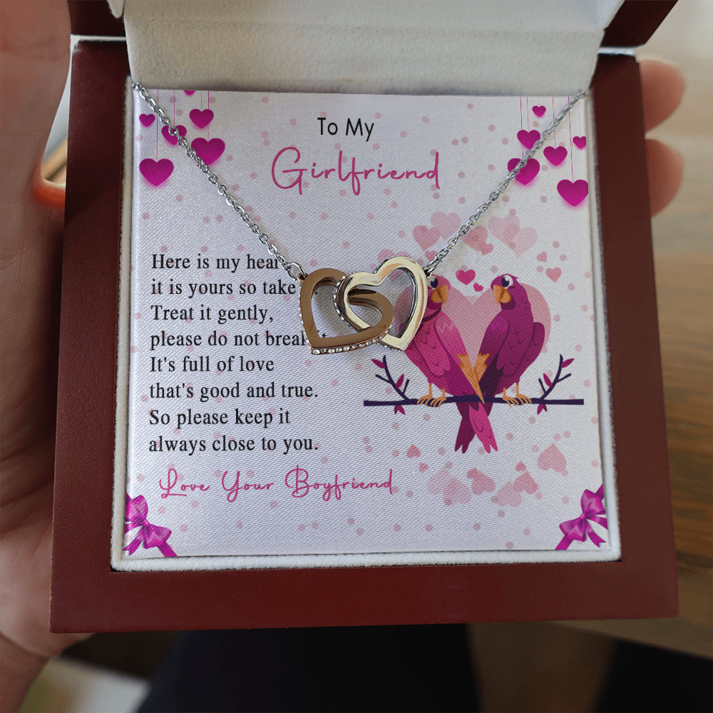 257D Loving Couple Birds Necklace To My Girlfriend, Gift for Her From Boyfriend