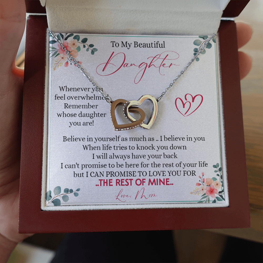 149D Necklace To My Beautiful Daughter, Daughter Birthday Gift from Mom, I Love You