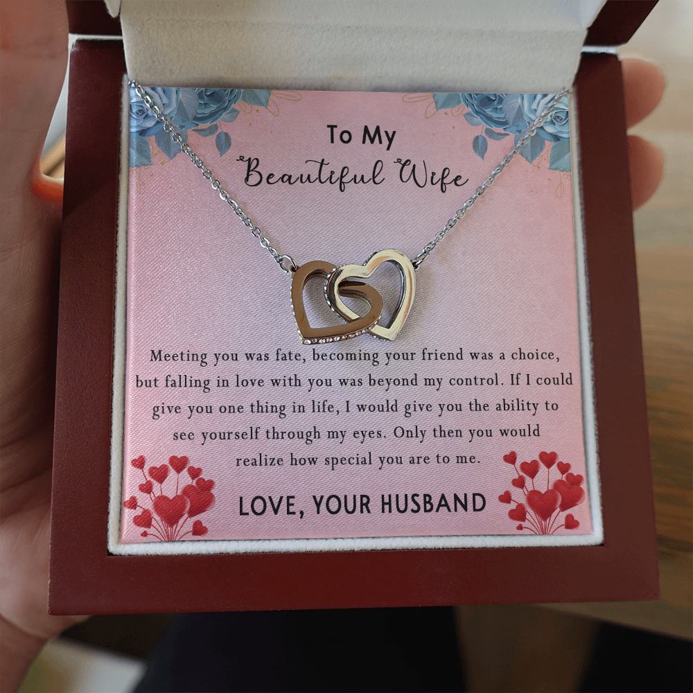 183D Women Necklace To my Beautiful Wife, Valentine Perfect Gift from Husband