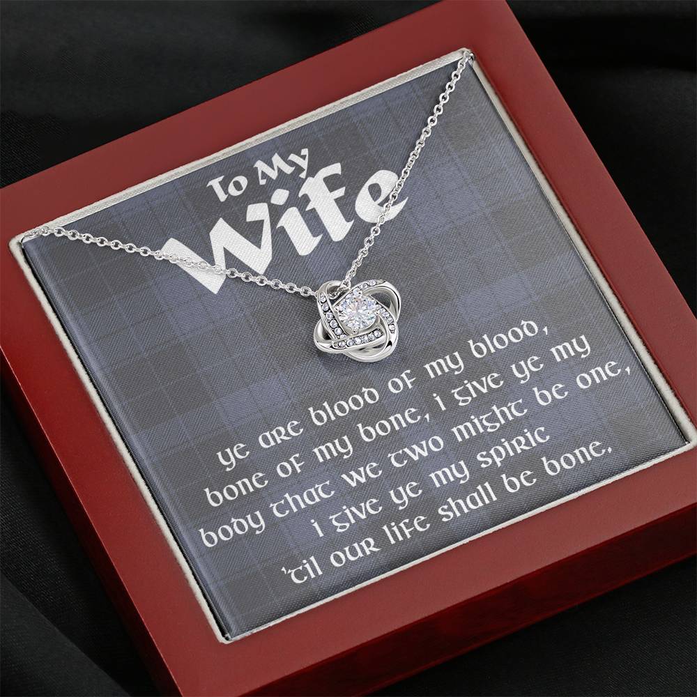 To My Wife Celtic Love Knot Pendant Necklace, Gift For Wife, Anniversary Jewelry