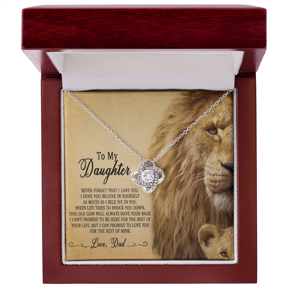 51A To My Daughter Necklace, Gift For Daughter From Dad, Daughter Father Lion