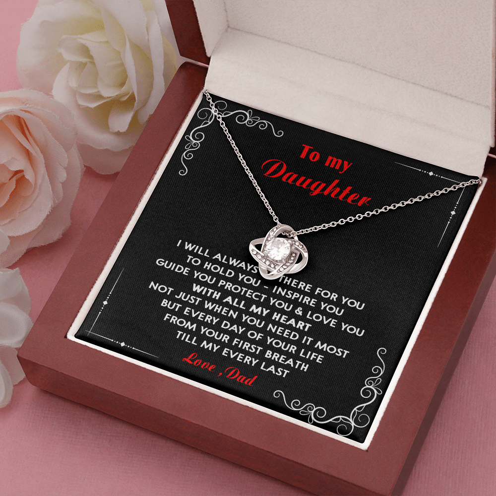 N351A To My Daughter Love Dad - Father and Daughter Necklace Heart Gift from Daddy