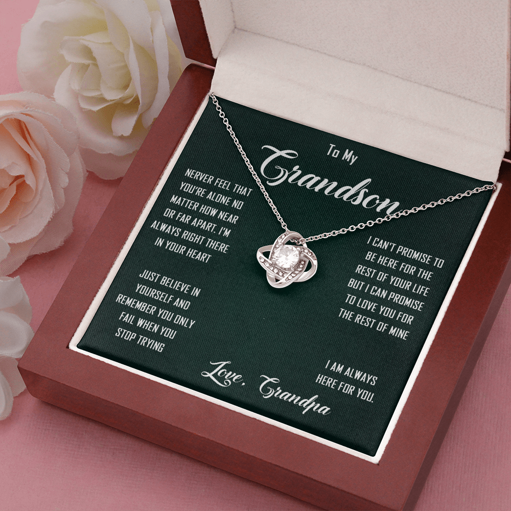 N368A To My Grandon Love Gift Sentimental Christian Cross Necklace Anniversary Gift