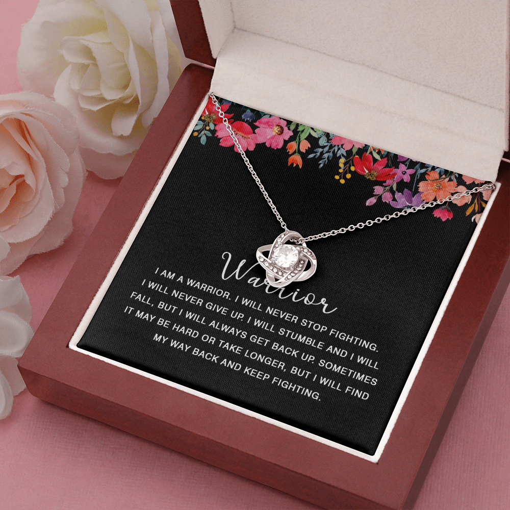 422A Warrior Necklace, I am Warrior, I Will Never Stop Fighting, Gift Birthday