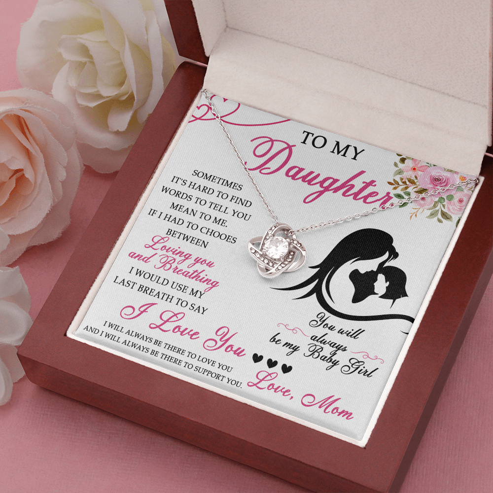 50A To My Daughter Necklace From Mom, Jewelry Gift For Daughter On Birthday, Holiday