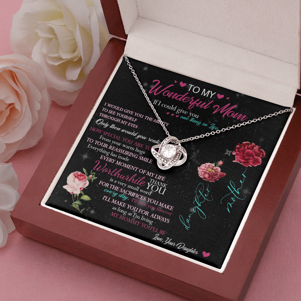 429A To My Beautiful Mom Necklace Mothers Day Gift From Daughter, Gift Birthday For Mom