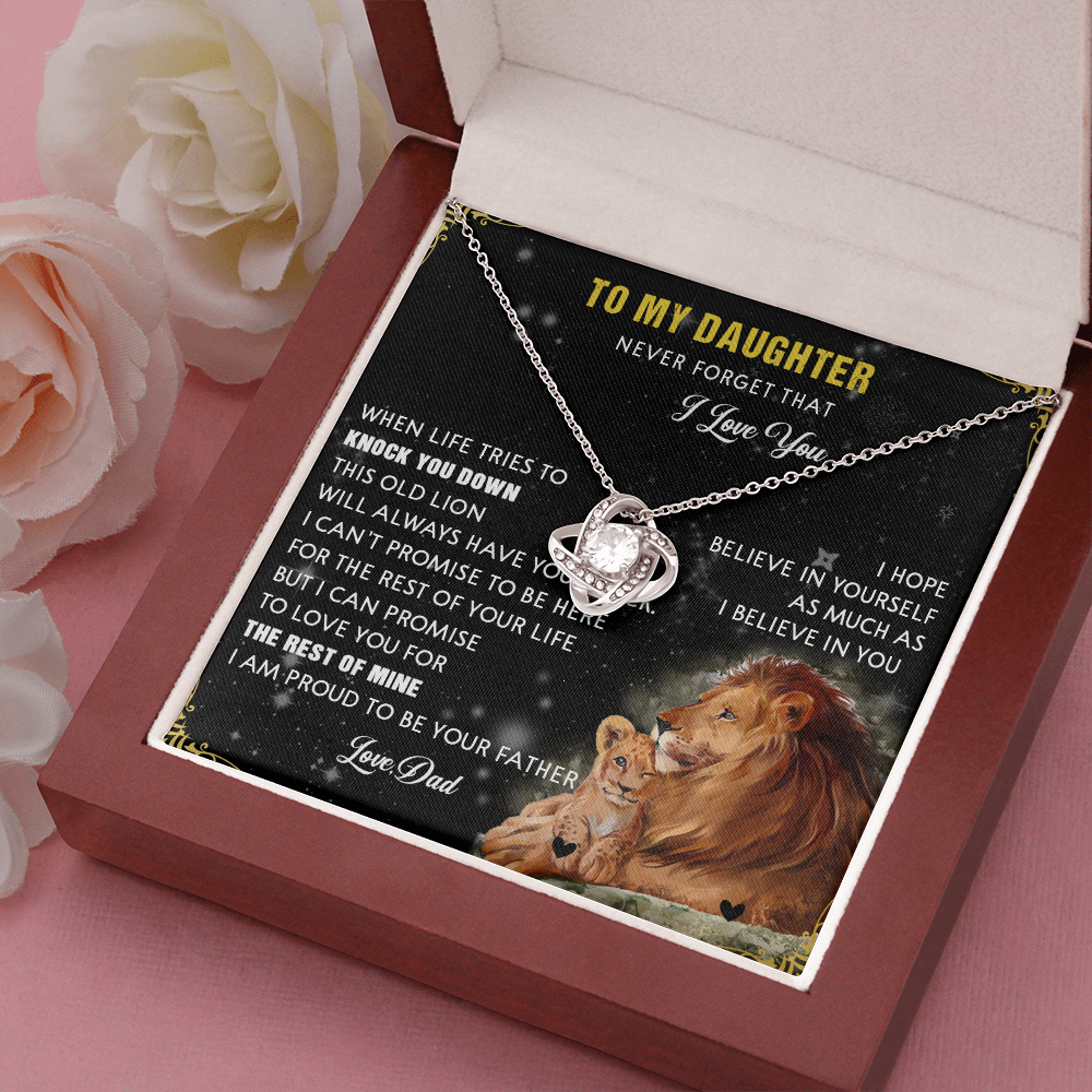 N354A To My Daughter Necklace, Gift For Daughter From Dad, Daughter Father Lion