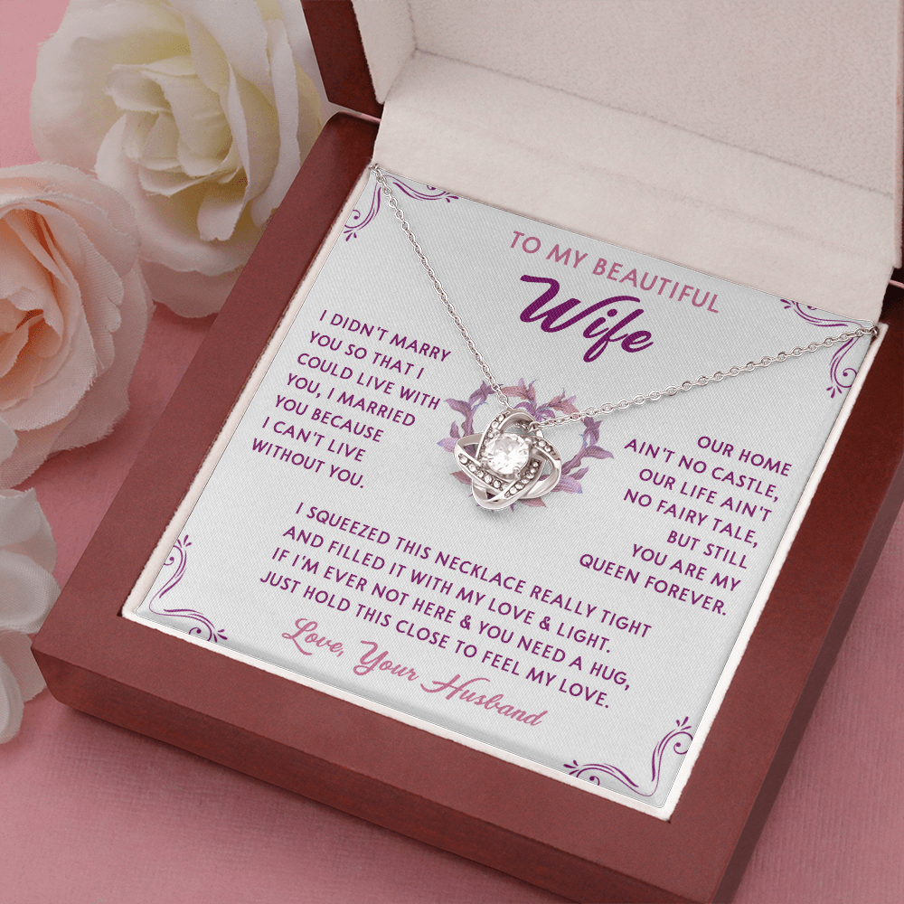 168A Necklace Gift To My Beautiful Wife, Gift for Her From Husband, Valentine Gift