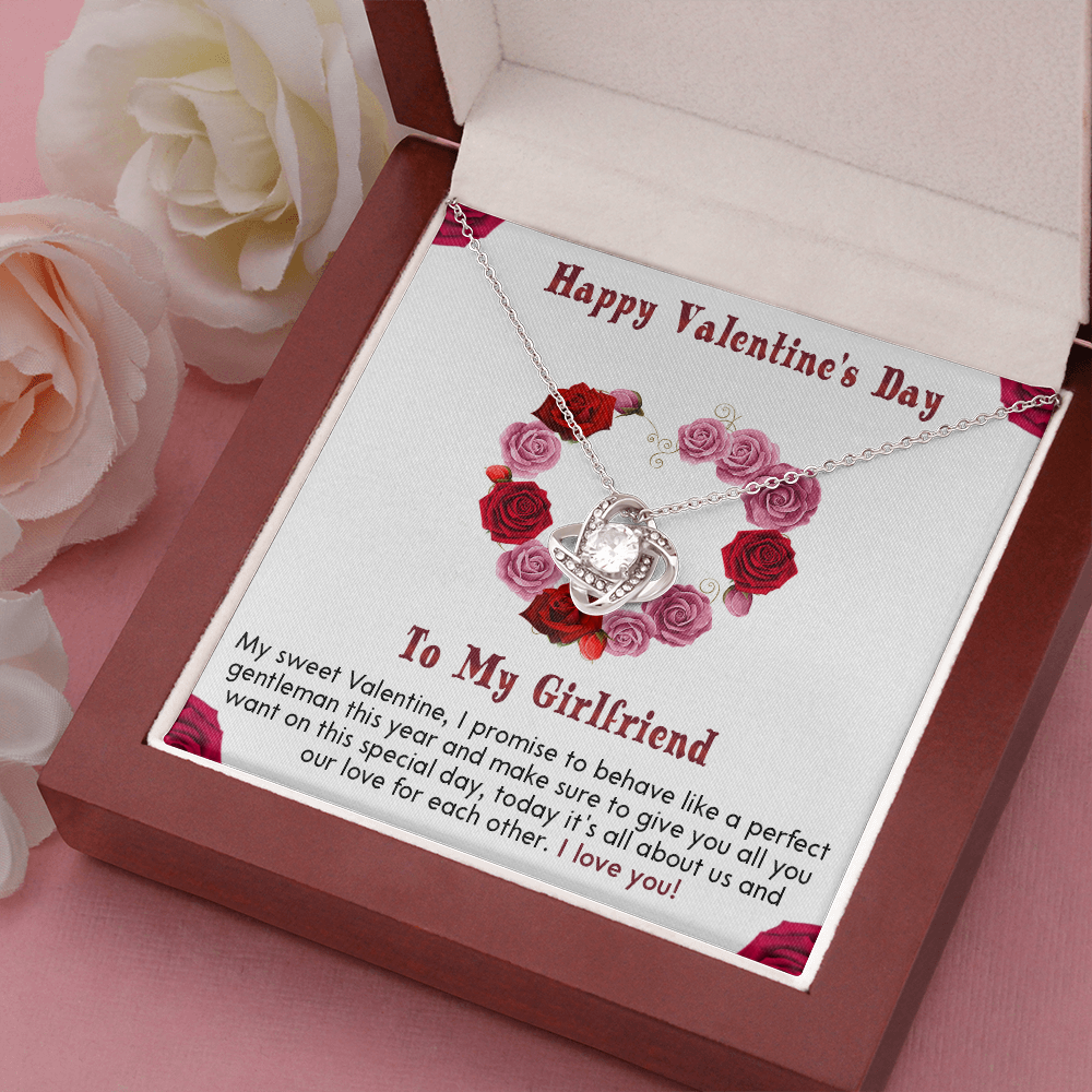 210A - Necklace To my Girlfriend, I LOVE YOU Necklace, Happy Valentine's Day Gift