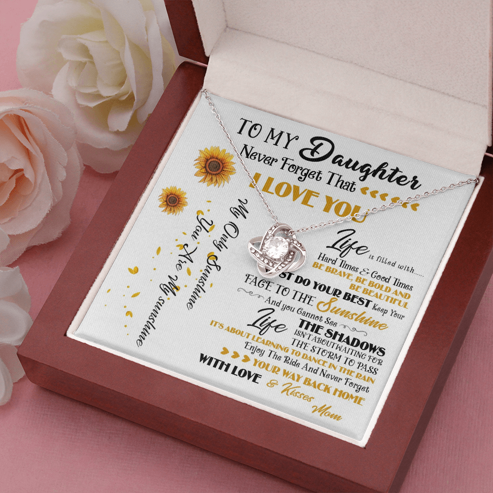 427A To My Daughter Necklace, Never Forget That I Love You, Gift Birthday, Holiday