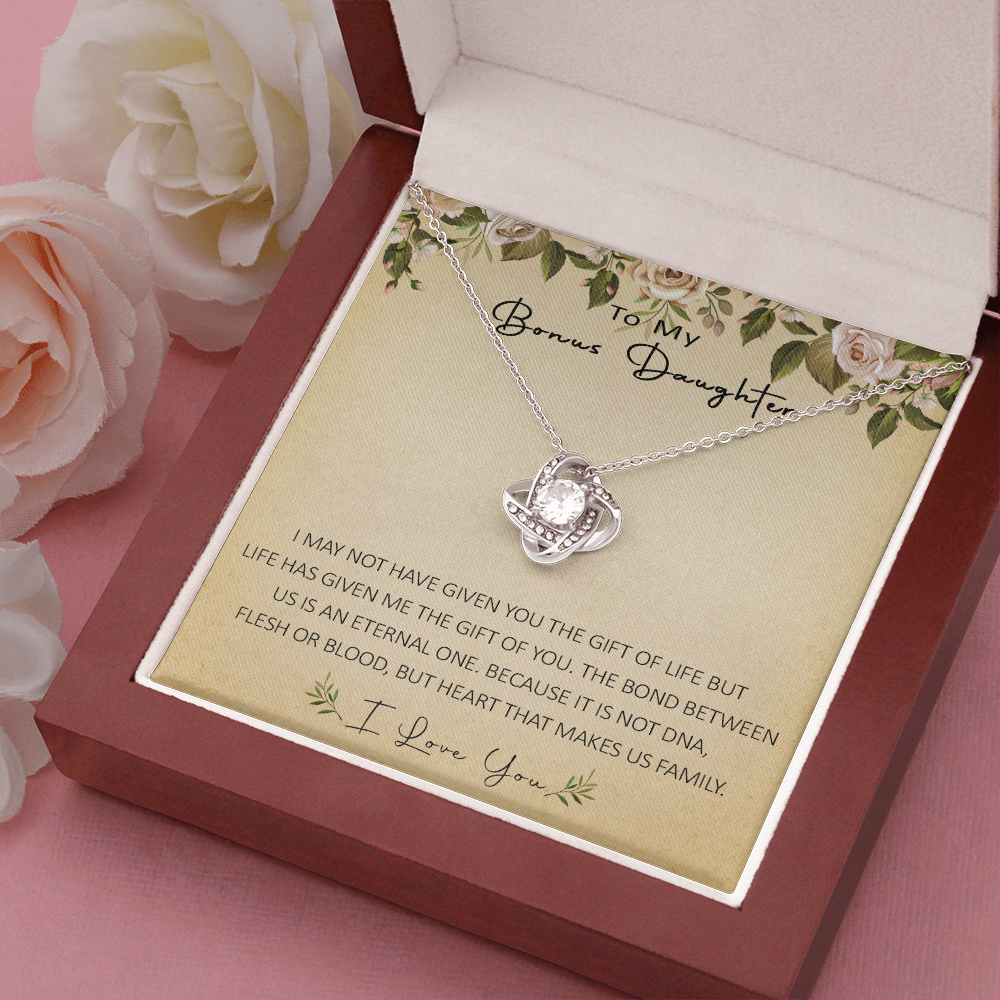 N367A To My Bonus Daughter Unique Gift Forever Love Heart Necklace for Step Daughter