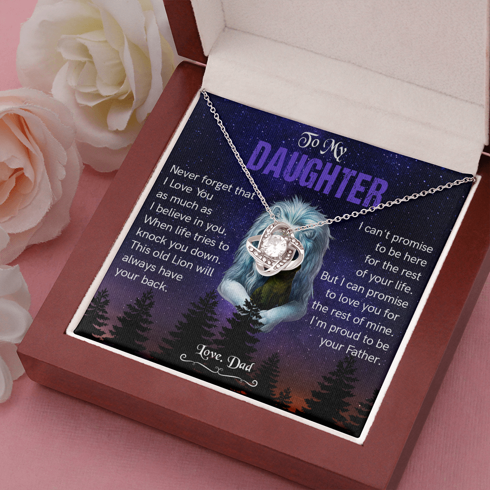 N371A To My Daughter Necklace, Gift For Daughter From Dad, Daughter Father Lion Gift