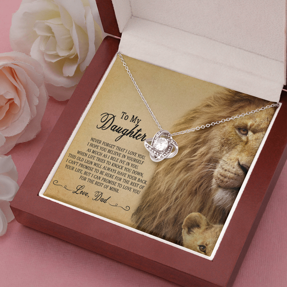 51A To My Daughter Necklace, Gift For Daughter From Dad, Daughter Father Lion