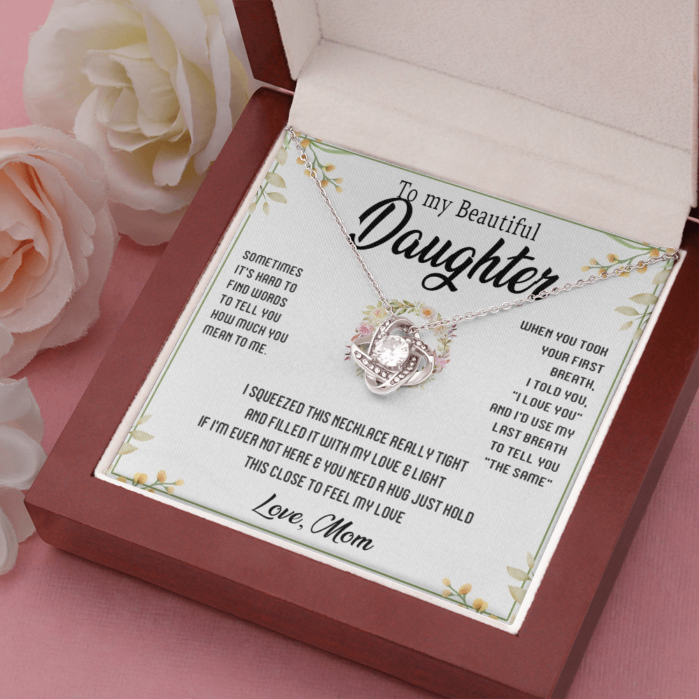 45A To My Beautiful Daughter Gift From Mom, Gift Necklace, Gift Birthday, Holiday