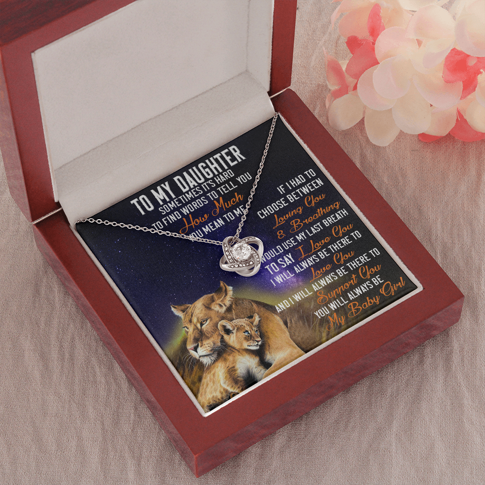 42A Lion To My Daughter Necklace, Gift Birthday, Necklace Gift For Daughter
