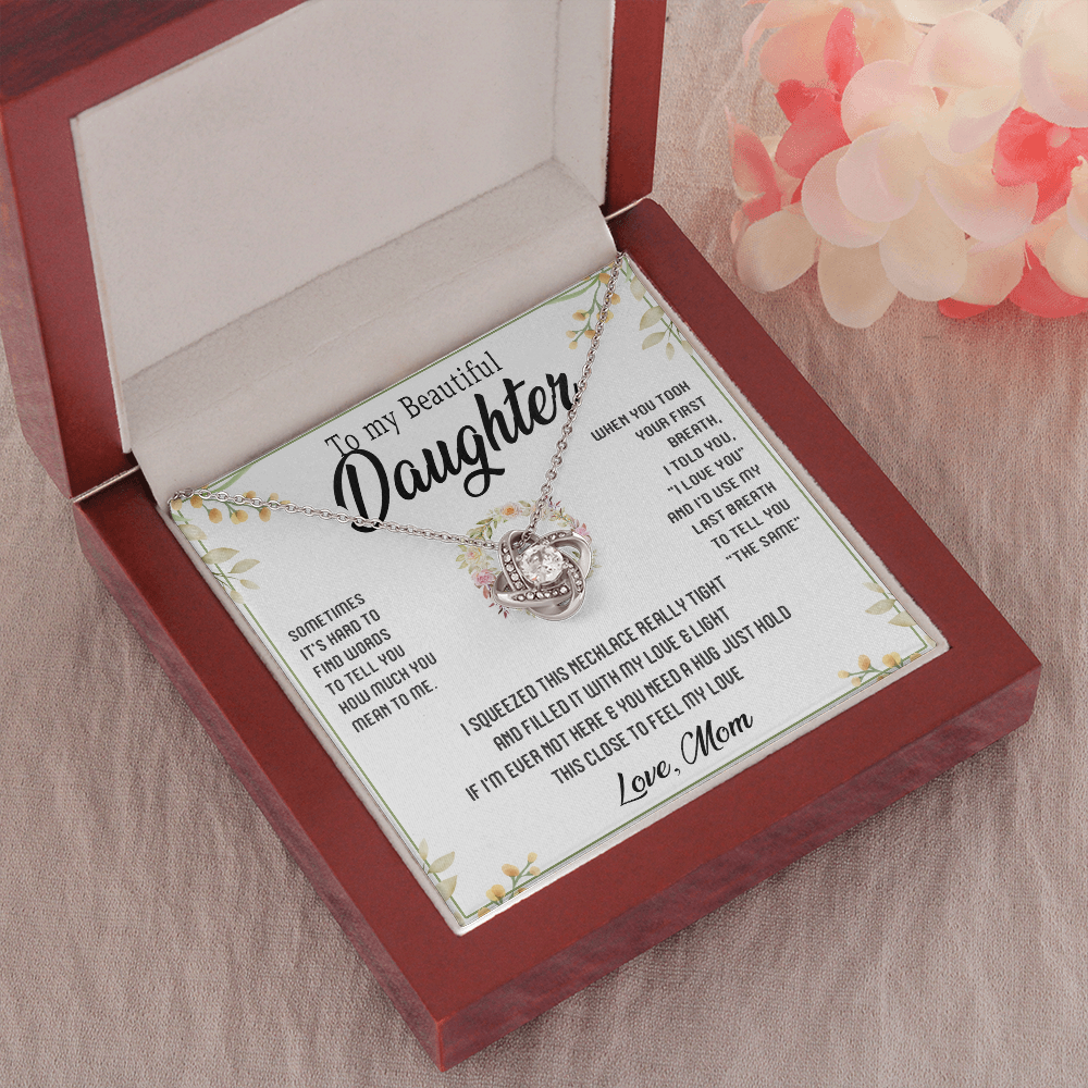 45A To My Beautiful Daughter Gift From Mom, Gift Necklace, Gift Birthday, Holiday