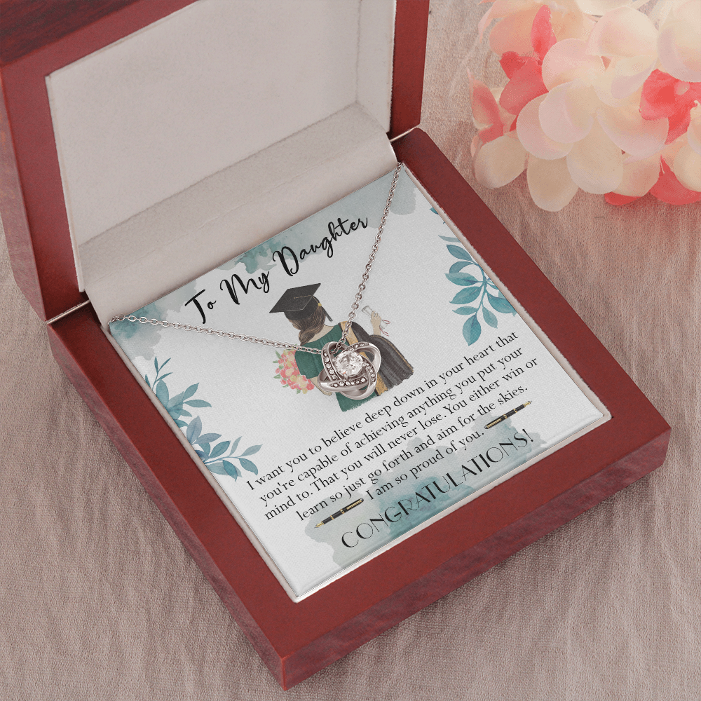 405A To My Daughter Necklace, Congratulations Gift 2022, Graduation Necklace Daughter