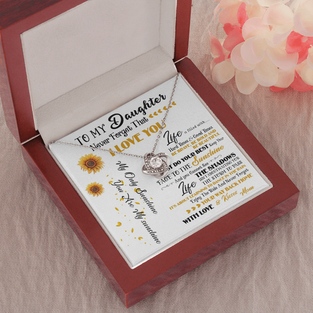 427A To My Daughter Necklace, Never Forget That I Love You, Gift Birthday, Holiday