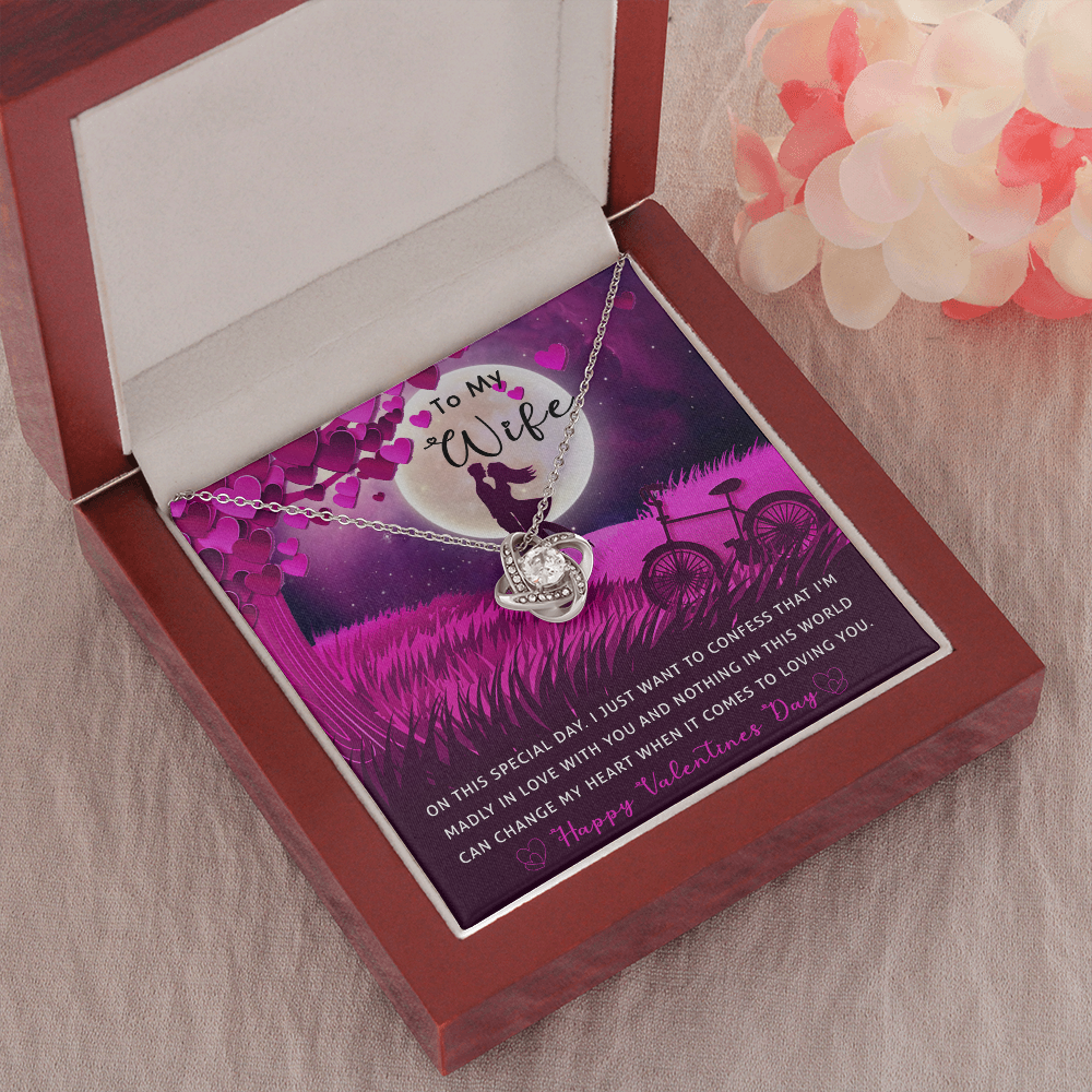 182A Necklace To my Wife, Valentine Gift for your Beautiful Wife, Valentine Necklace