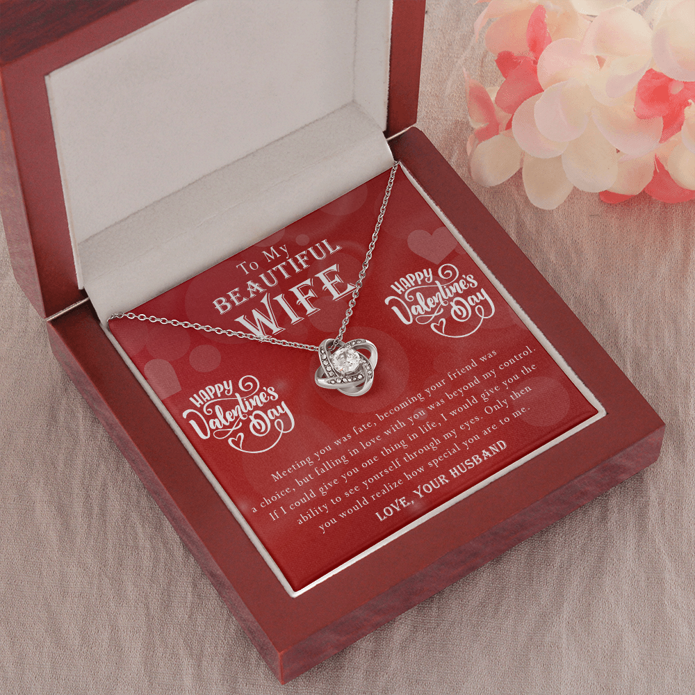 190A - To my Beautiful Wife, Necklace Gift for Wife, Women, Girl, Happy Valentine's Day