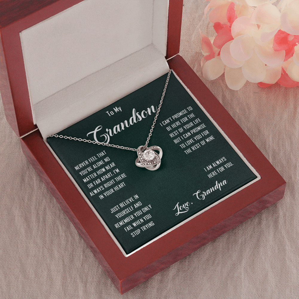 N368A To My Grandon Love Gift Sentimental Christian Cross Necklace Anniversary Gift