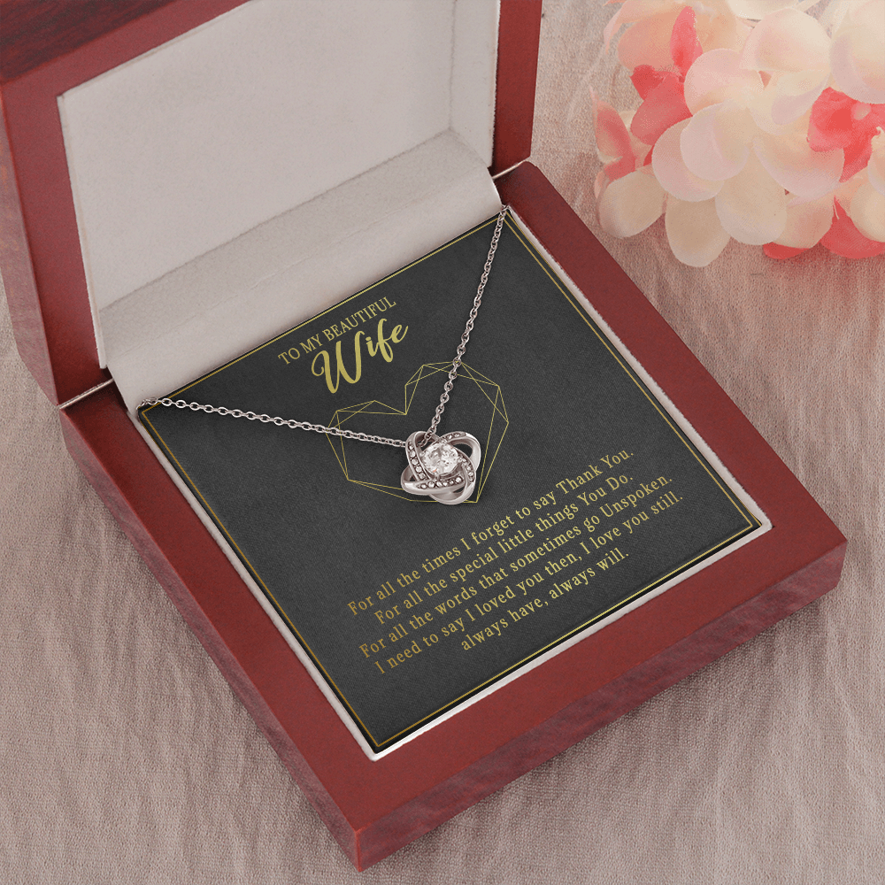 74A Necklace To Beautiful Wife, Cute Gift for Her From Husband, I LOVE YOU Forever