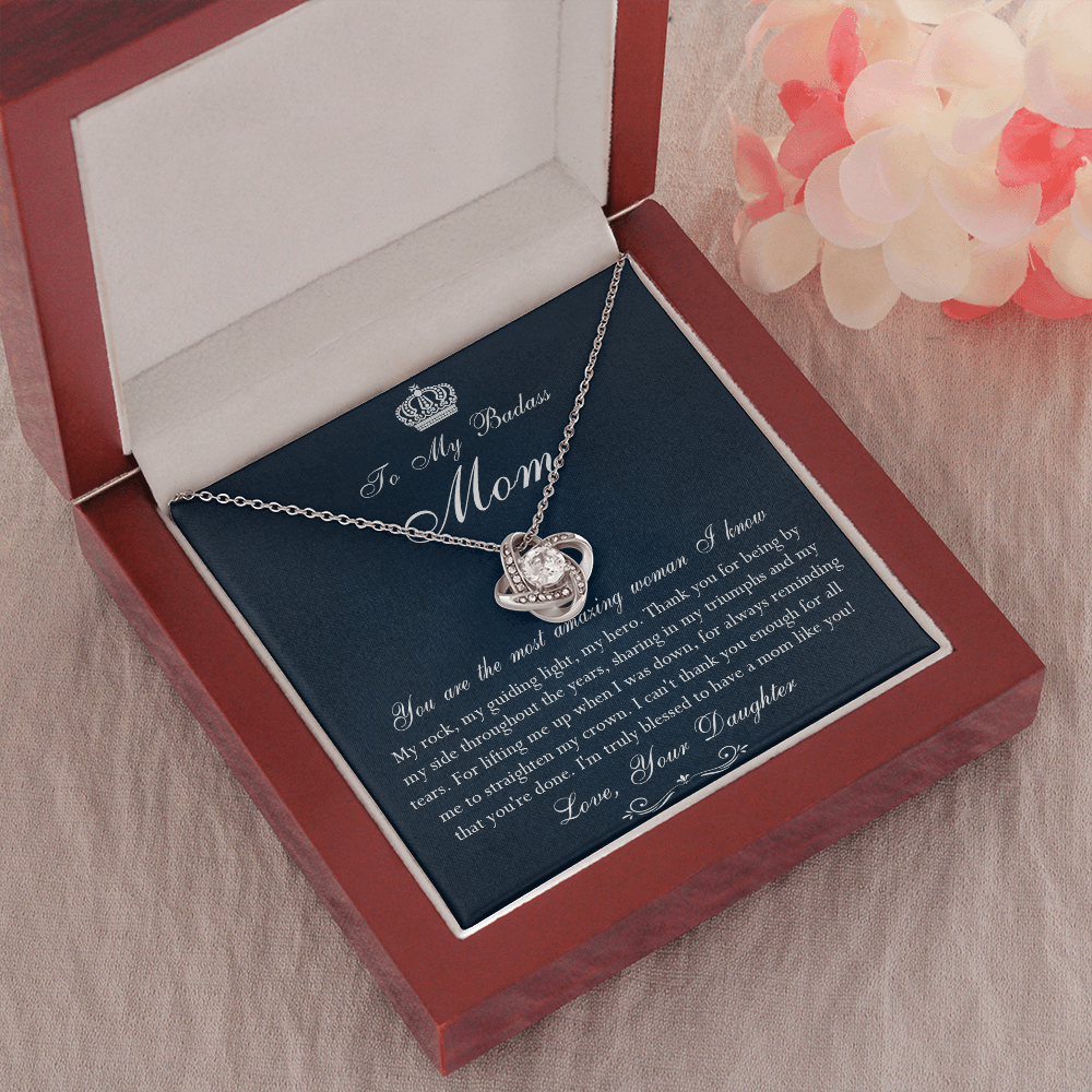 142A Necklace To My Badass Mom, Amazing Woman Necklace, I Love Mom Gift From Daughter