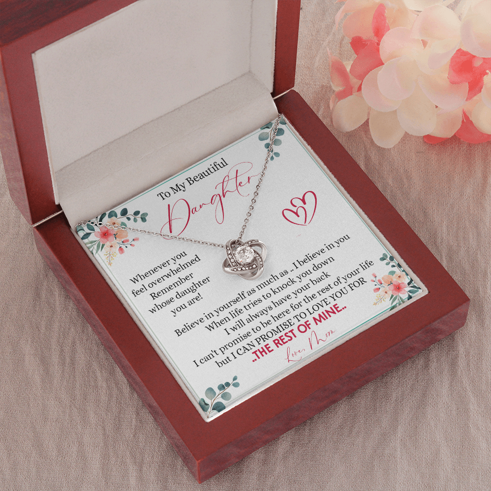 149A Necklace To My Beautiful Daughter, Daughter Birthday Gift from Mom, I Love You