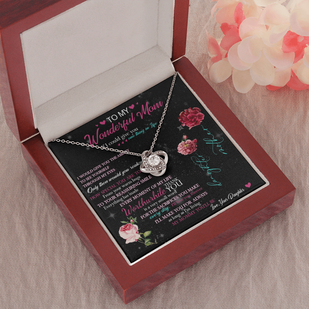 429A To My Beautiful Mom Necklace Mothers Day Gift From Daughter, Gift Birthday For Mom