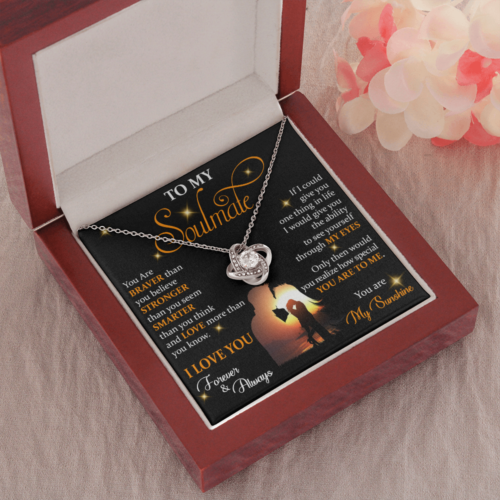 Q1A To My Soulmate Necklace, Gift For Wife Girlfriend From Husband, Love My Sunshine