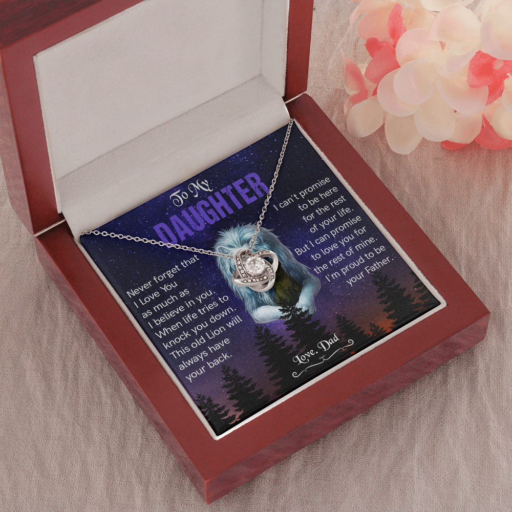 N371A To My Daughter Necklace, Gift For Daughter From Dad, Daughter Father Lion Gift