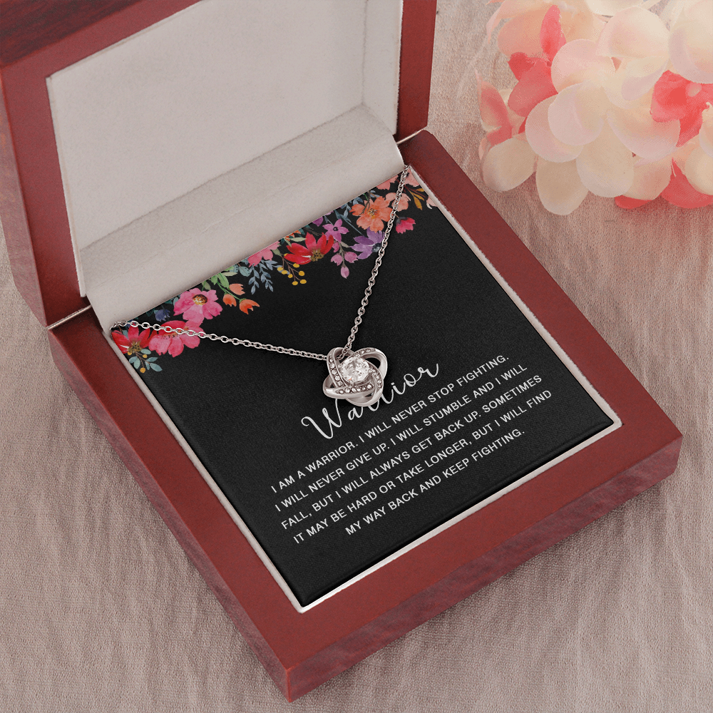 422A Warrior Necklace, I am Warrior, I Will Never Stop Fighting, Gift Birthday