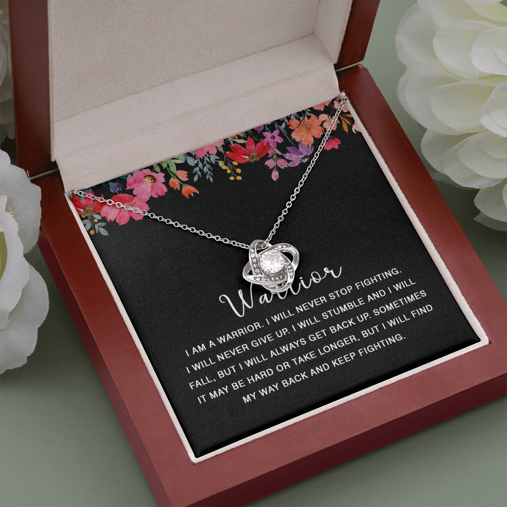 422A Warrior Necklace, I am Warrior, I Will Never Stop Fighting, Gift Birthday