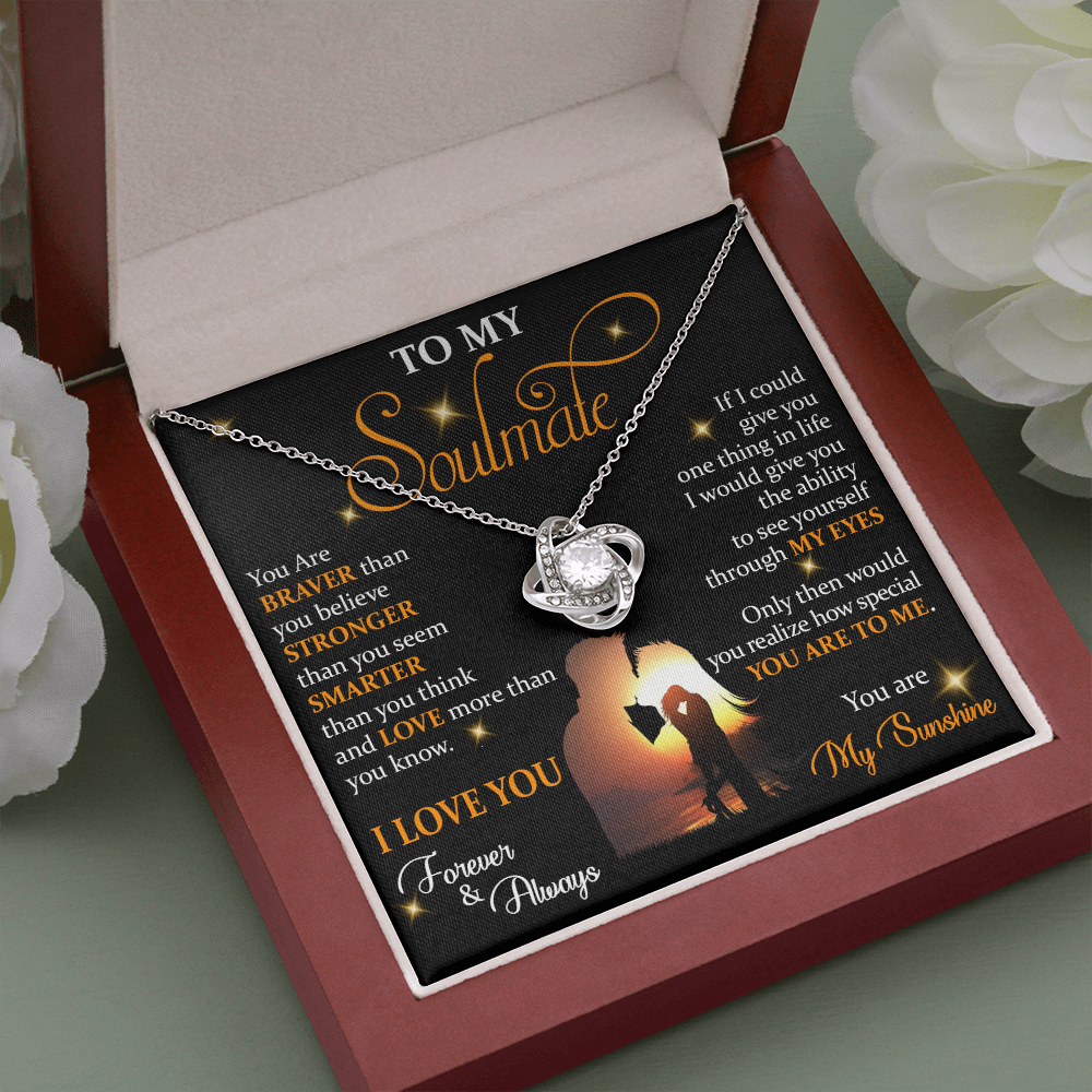 Q1A To My Soulmate Necklace, Gift For Wife Girlfriend From Husband, Love My Sunshine