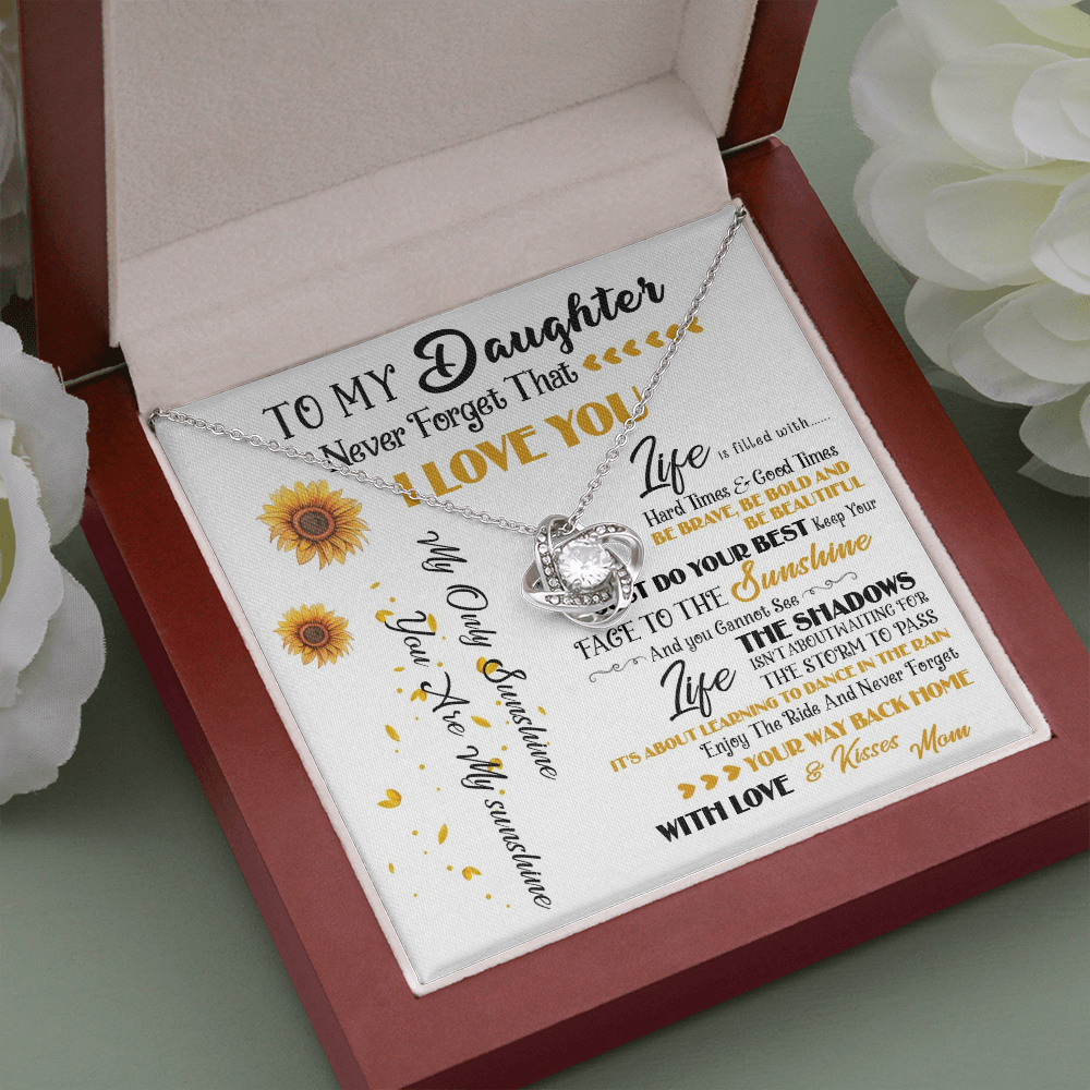 427A To My Daughter Necklace, Never Forget That I Love You, Gift Birthday, Holiday