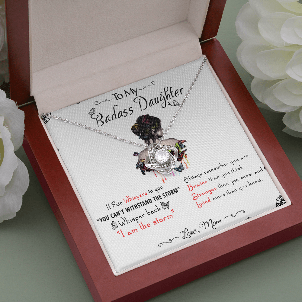 53A To My Badass Daughter, Badass Daughter Necklace From Mom, Birthday Gift