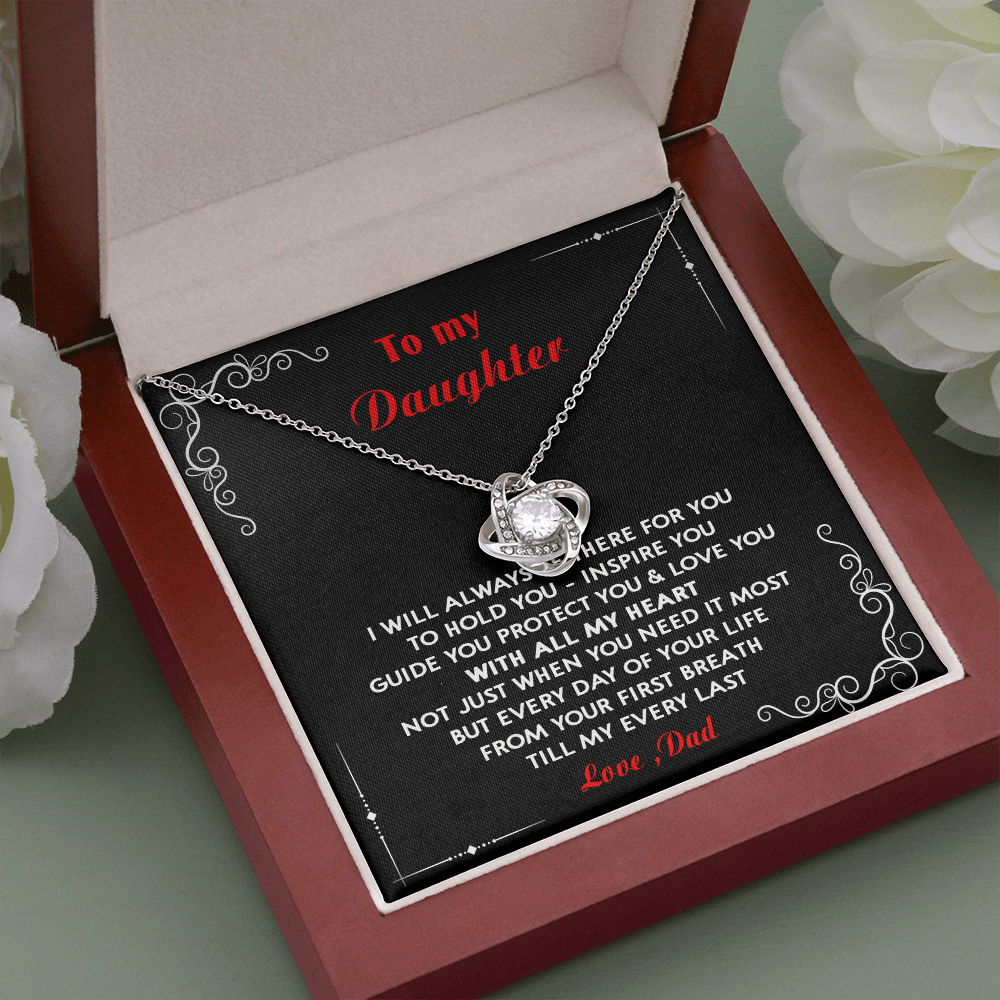 N351A To My Daughter Love Dad - Father and Daughter Necklace Heart Gift from Daddy