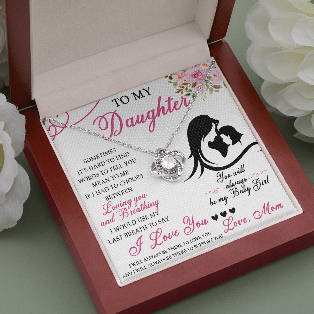 50A To My Daughter Necklace From Mom, Jewelry Gift For Daughter On Birthday, Holiday