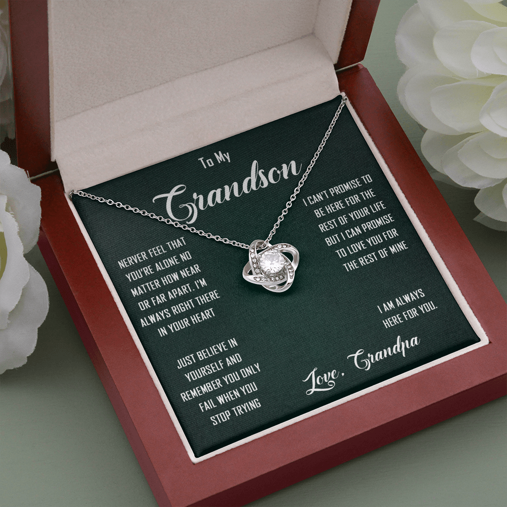 N368A To My Grandon Love Gift Sentimental Christian Cross Necklace Anniversary Gift