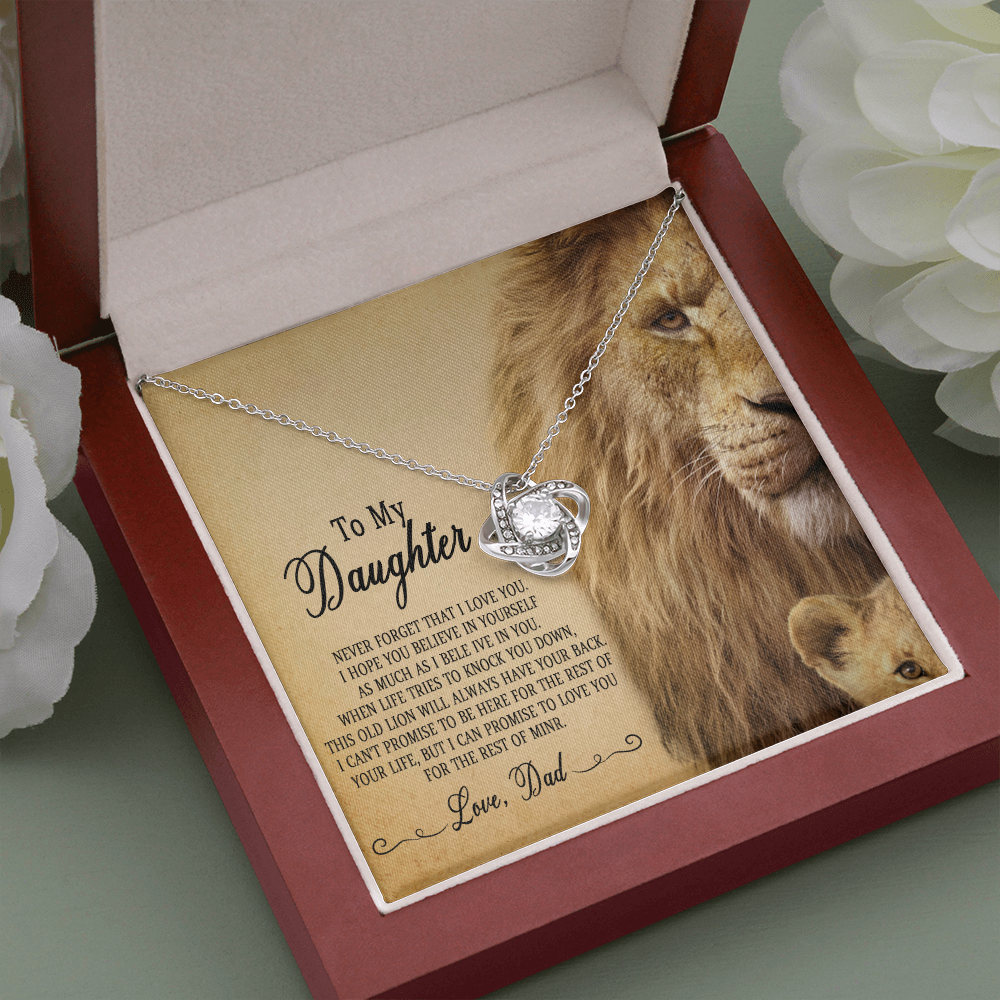 51A To My Daughter Necklace, Gift For Daughter From Dad, Daughter Father Lion