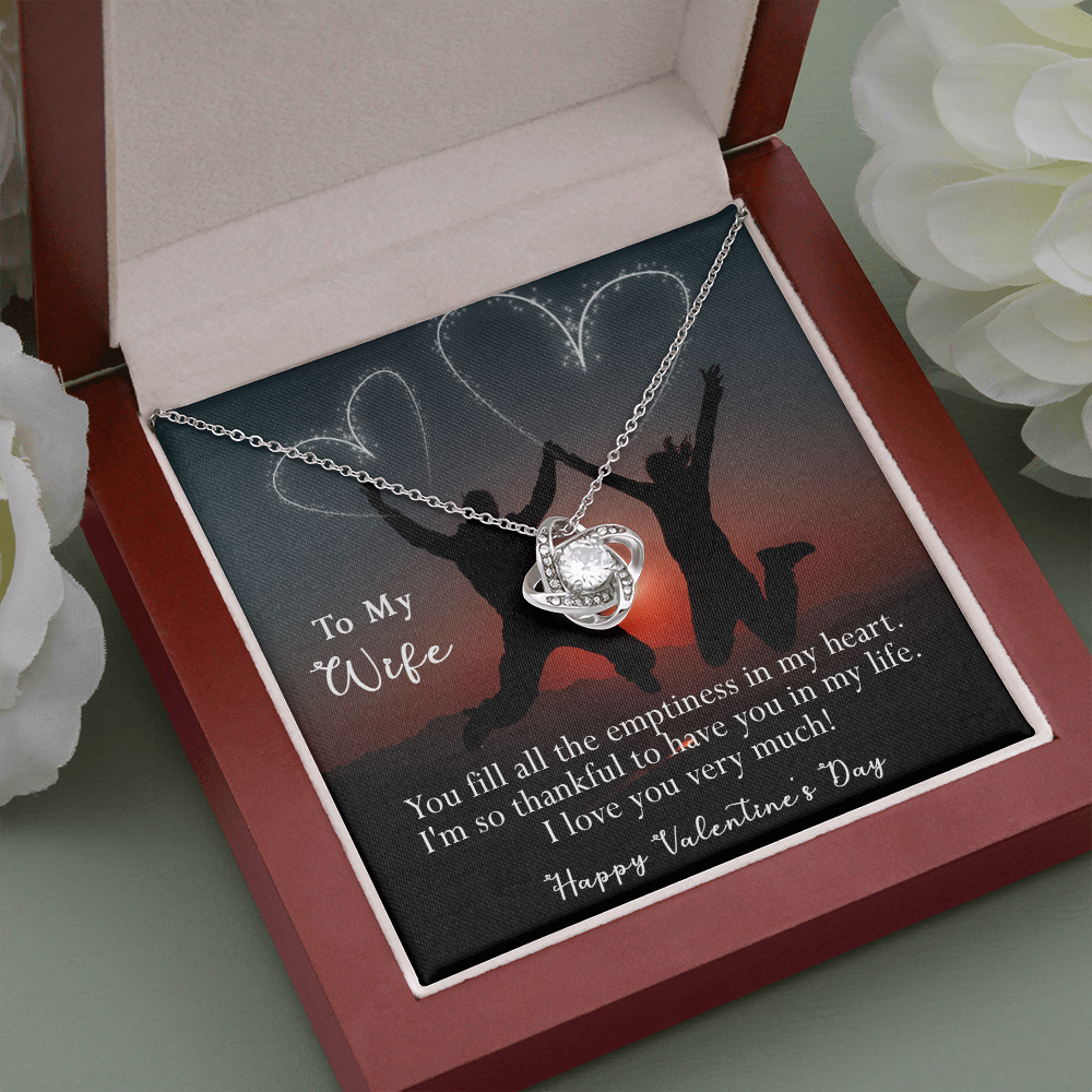 184A Women Necklace To my Wife, Valentine Gift from Husband, Happy Valentine's Day