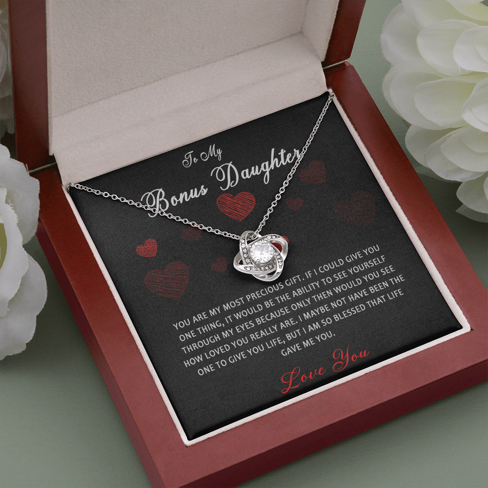 N361A To My Bonus Daughter Necklace, Step Daughter Gift From Stepdad, Stepmom