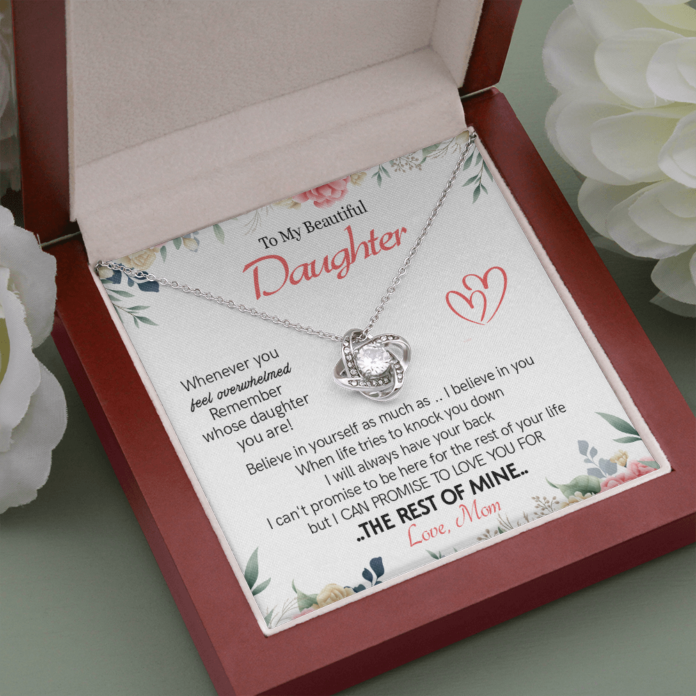 426A To My Beautiful Daughter Necklace From Mom On Graduation, Birthday, Holiday