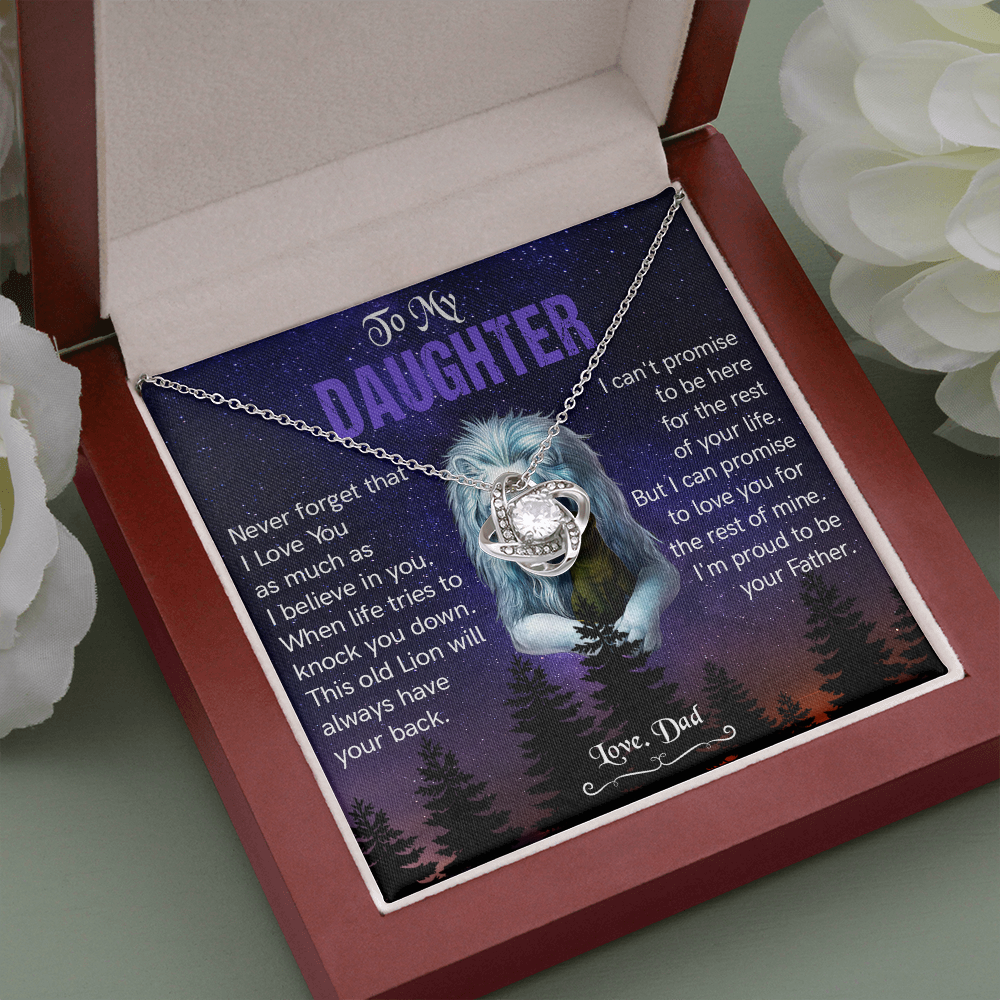 N371A To My Daughter Necklace, Gift For Daughter From Dad, Daughter Father Lion Gift