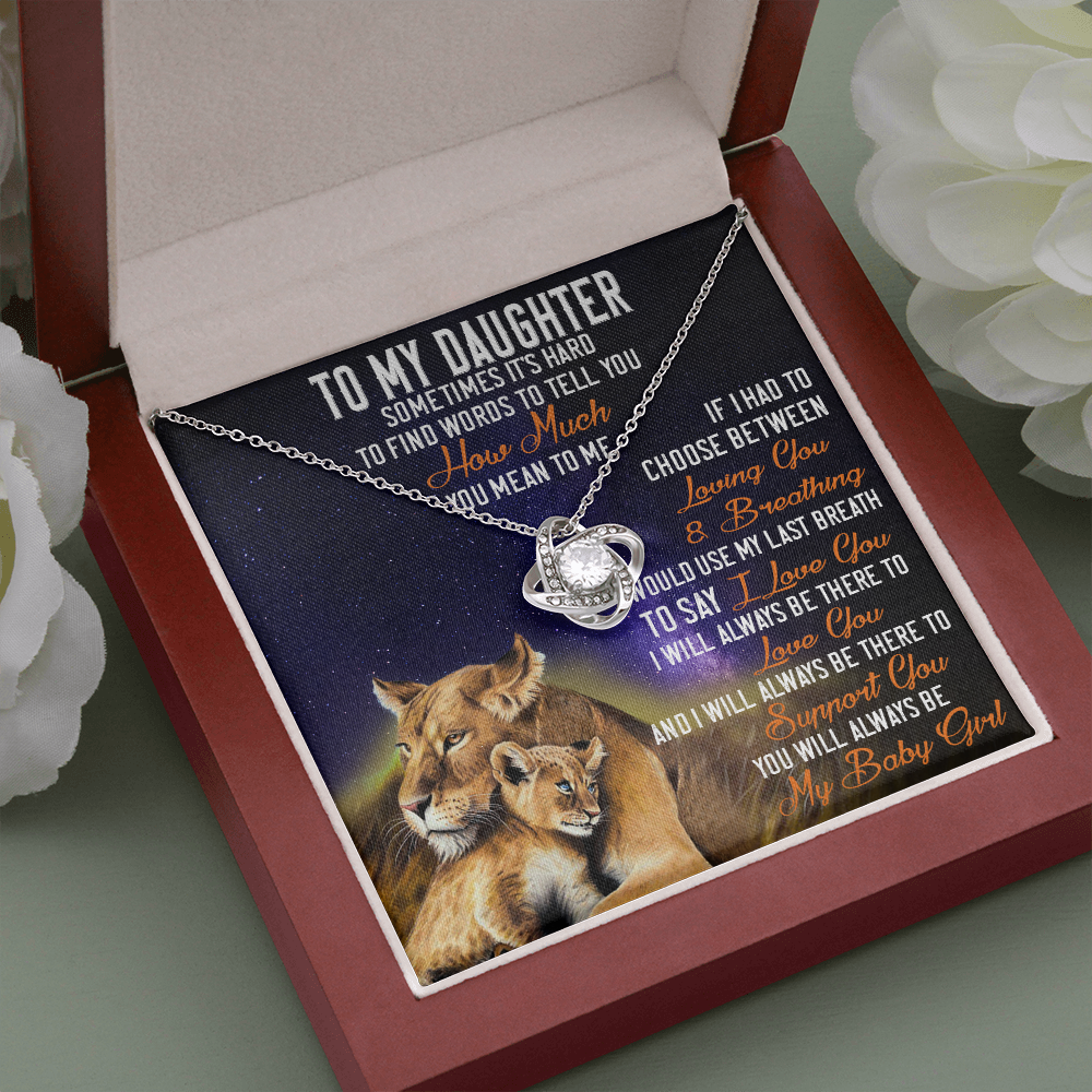 42A Lion To My Daughter Necklace, Gift Birthday, Necklace Gift For Daughter