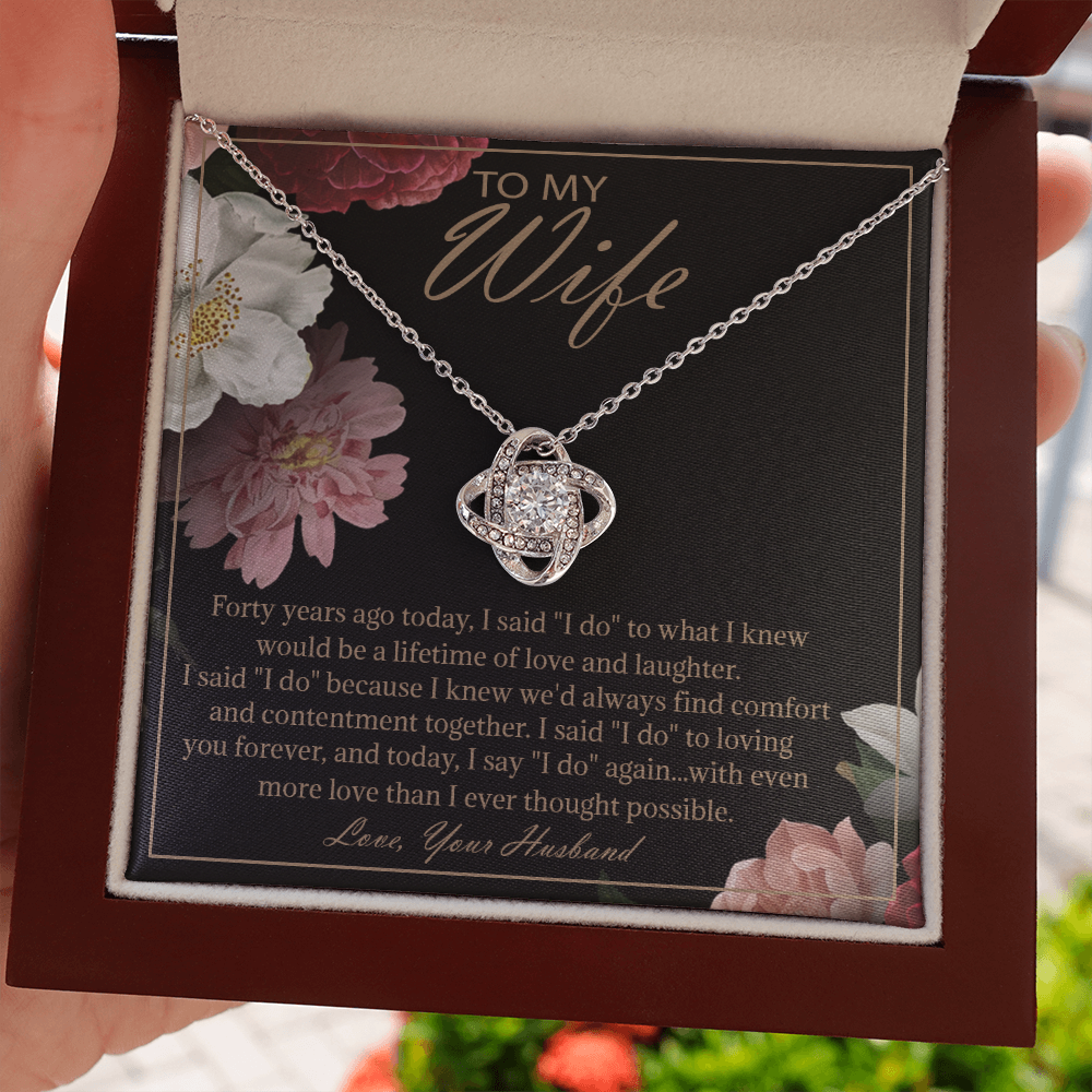 40th Anniversary Gifts For Wife Unique Card 40 Years Wedding Necklace Jewelry 334